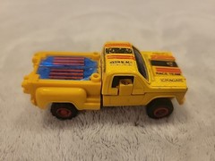 Vintage 1980s MC Toys Dynabot Motobot Yellow Race Truck 4×4 Transformer
