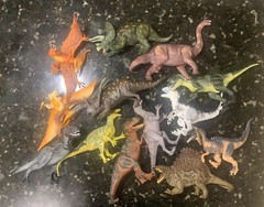 Lot of 13- Made in Indonesia-Dinosaurs With Moveable Arms and Legs 6”and Bigger