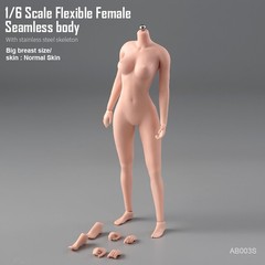 1/6 Female Seamless Flexible Body Super Large Bust Breast Silicone 12” Figure