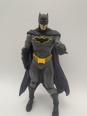 DC Batman Action Figure 7 in Plastic Gray/Black/Yellow Adjustable w/ Cape