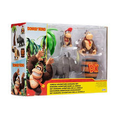 Jakks Pacific 2.5 Inch Donkey Kong Jungle Adventure Diorama Set (new Rambi figur