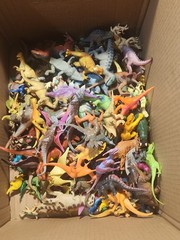 Lot Of 20 Random Mixed Size Plastic Or Resin Dinosaur Toys