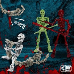6 Pack T13 Action Figures Set, Skeleton Action Figure, Dummy 13, Titan 13 Mini S