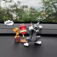 Tom & Jerry Cartoon Figurines Cute Cat Mouse Desk Ornament Toy Decoration car*