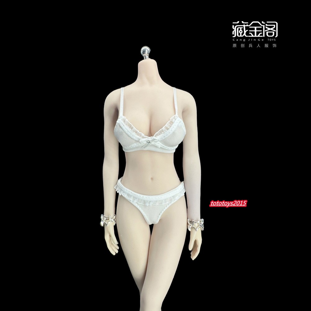 1:6 Female White Elastic Underwear Bra+Briefs Set Fit 12” PH TBL Figure Body