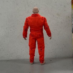 SU-CH-WKSUIT-OR: 1/12 weathered Orange Coverall Worker Suit for 6″ Figure body
