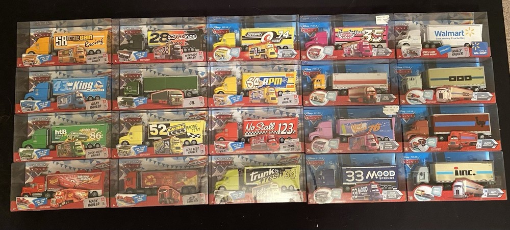 Disney Pixar Cars RARE COMPLETE SET of ALL 20 HAULERS from 2006 Cars Movie