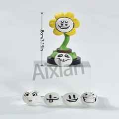 Aixlan UNDERTALE PVC Action Figure Flowey Sans Model Remastered Gift 7-8cm