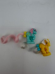 2 Vintage My Little Pony Petite Pony Gals – Hasbro Pink Blue Yellow