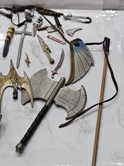 Vintage Toy Figure Lot Weapon Sword Axe Knife Hammer Shield Staff ? McFarlane