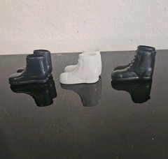 3 Pair of GI Joe Short Boots – 2 Pair of Black & 1 Pair of White 1960s/1970s