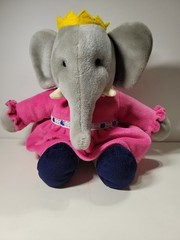 Babar CELESTE 15″ Plush Toy Elephant Queen By Gund 1989 Vintage