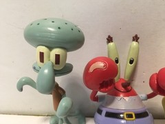 Spongebob Squarepants Bendable Figure Lot of 4 Squidward Mr Krabs Patrick 2001-2