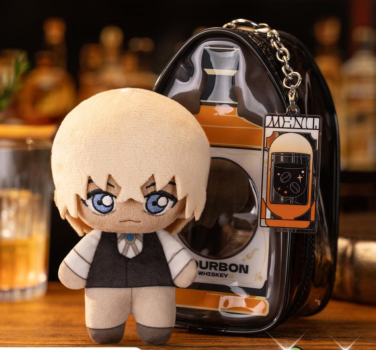 Gong Detective Conan Bourbon with Bag Black Organization 5.7In Plush Doll Gift