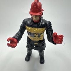 Chap Mei Fire Fighter Fireman Action Figure Black, Yellow Red Helmet 4″ Figurine