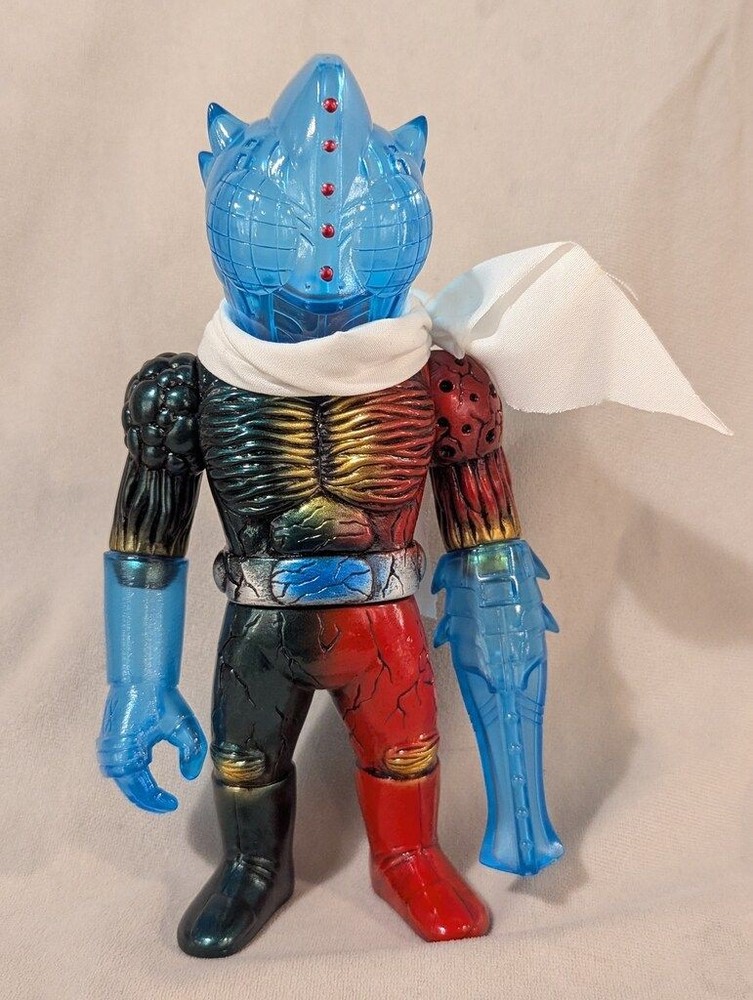 Realhead Bootlegman Clear Blue Sofubi Figure Green Red Gold Silver Paint