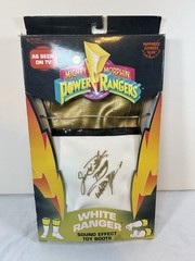 Jason David Frank Signed 1994 Mighty Morphin Power Ranger White Ranger Boots JDF