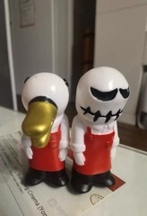 SCIENCE PATROL Monster White Black Red Gold Set(2Pcs) Vinyl Sofubi Figure Model