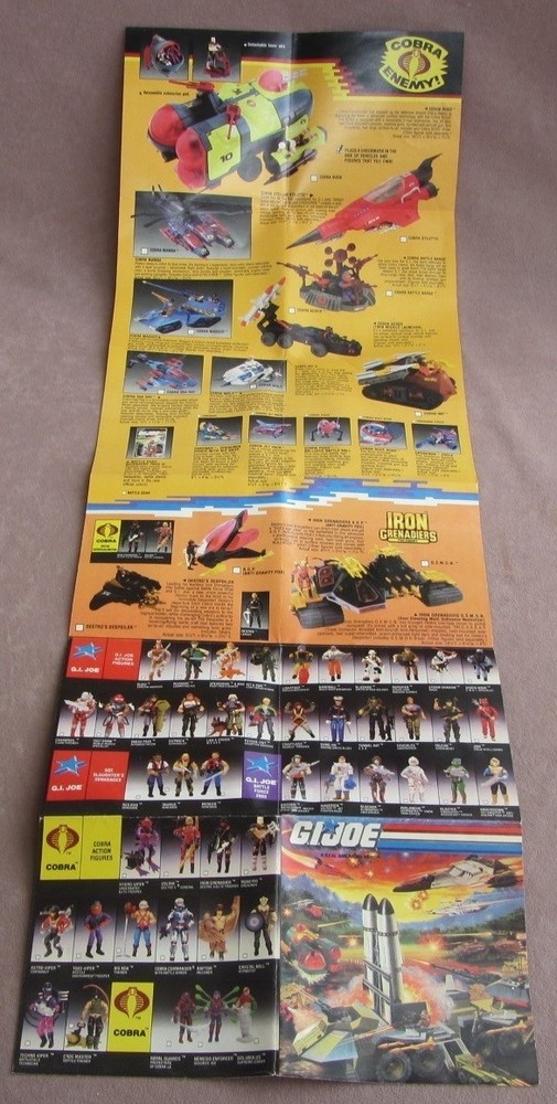 GI JOE COBRA 1987 Foldout ADVERTISING BROCHURE HASBRO Products Battle Force 2000