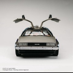 Tomy 1/10 Die Cast Back to the Future DeLorean Time Machine w/ Einstein Flames
