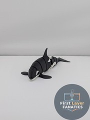 Articulated “Classic Orca” Fidget Toy, 3D Printed Killer Whale Desk Buddy-Flexi