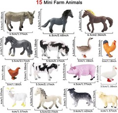 15PCS Realistic Farm Animal Figures Toy Set Educational Playset Kids Learning