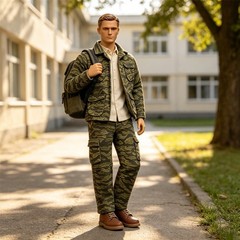 1/6 Scale Vietnam Tiger Stripe Camo Fabric Outfit Set for 12 Inch Action Figures