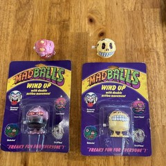 Lot of 4 1986 Horn Head Skull Face Wind Up Madballs Vintage Figure Toy