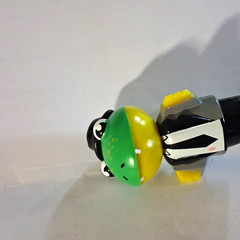 Green Frog Figure in Suit with Tie & Black Hat Plastic Toy, Animals Theme