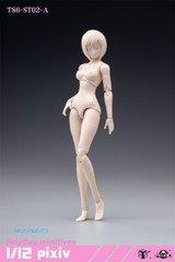 86TOYS 1/12 T86-ST02-A Pale Skin Medium Bust 6″ Female Figure Head Body Dolls