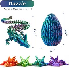 Dragon Egg Crystal 3D Printed Fidget Toy Decor Articulated Gift