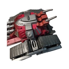 1999 Bandai Action Figure Tank Vehicle Toy Red Silver Metallic Detailing