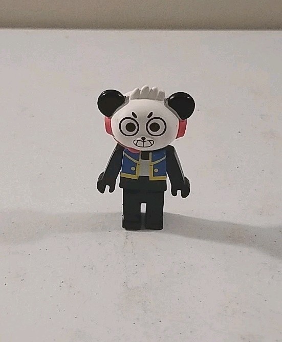 Ryan’s World Combo Panda Bear Figure Blue Vest Red Headphones 3” Just Play Toy