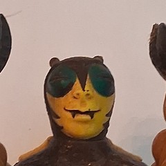 Bee Action Figure Plastic Translucent Wings Yellow Black Brown