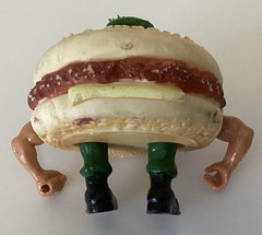 Vintage 1988 Mattel FOOD FIGHTERS 6 Loose Figures Much Wear No Accessories As-Is