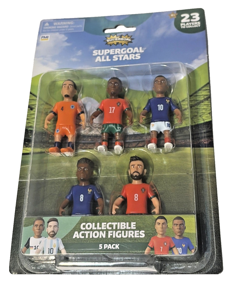 Supergoal All Stars Soccer 5 Pack Collectible Action Figures Set International