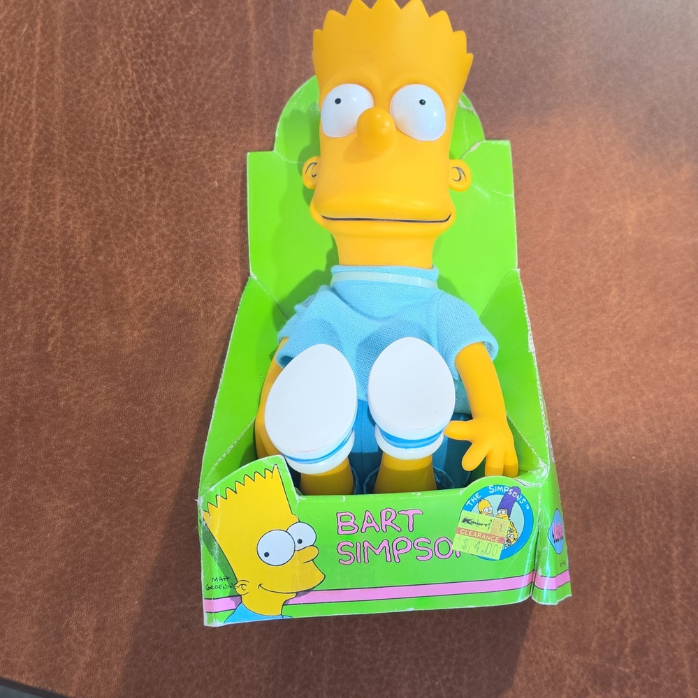 Dan Dee The Simpsons Bart Simpson Figure, Plastic/Fabric, Boxed in Package