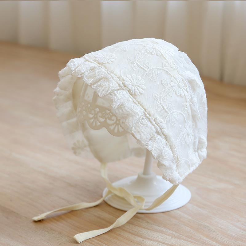 Lace Embroidery Baby Girl Bonnet Hat Summer Breathable Mesh Kids Cap