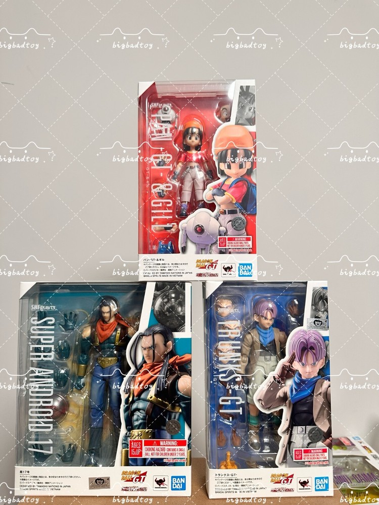 Bandai S.H.Figuarts DRAGON BALL GT Pan & Trunks & Super Android 17 Set of 3 New~