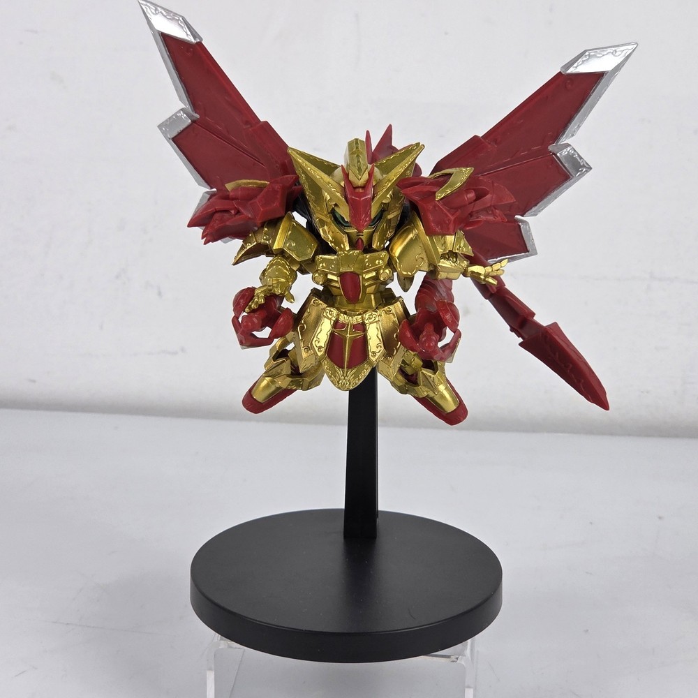 Bandai Superior Dragon SD- Burning Gundam Master Gundam Figure Gold Red W/ Stand