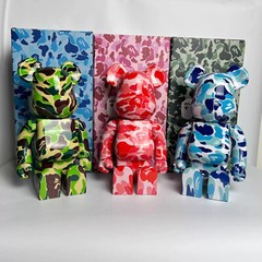 Camouflage Shark Bearbrick 400% Green Blue Red Four Colors 28cm Height Bear Doll