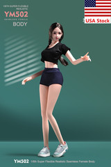 YM502 1/6 Female Pale Mid Bust Thin Waist Flexible Body Details 12″Action Figure