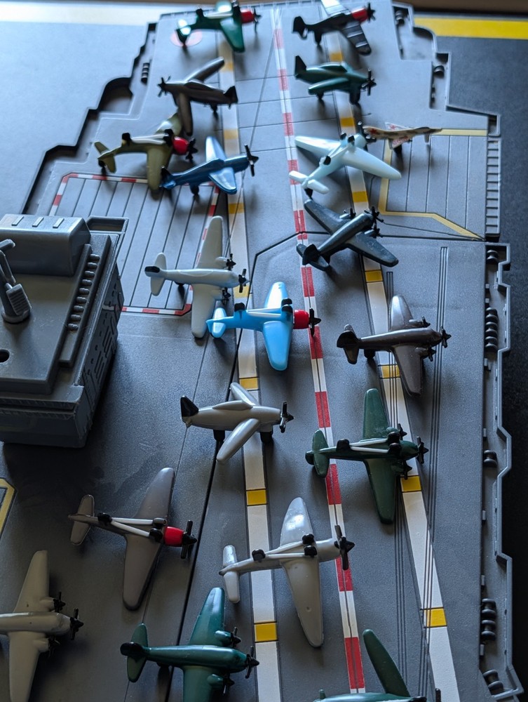 Vintage 1998 Redbox Electronic Aircraft Carrier Plastic Toy 30.5” Long