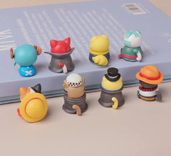 8 Pcs/Set One Piece Neko Cats Luffy Sabo Ace Law Chopper Cute PVC Figure Toy
