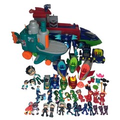 Just Play PJ Masks HUGE Set -Romeos Flying Lab Seeker Semi Truck Figures & More