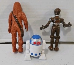 Vintage 1986 Star Wars Droids C3-PO R2-D2 1990 Chewbacca Figures LFL PVC