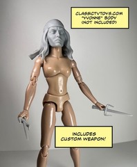 Assassin Lady Custom Action Figure Head 1:9 or 1:6 Mego