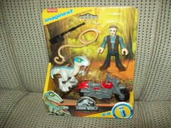 Owen & Blue, Jurassic, Fisher-Price Imaginext 3″ Figure with motorcycle