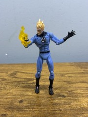 2009 Hasbro Marvel Universe Human Torch Action Figure Light Blue Black Belt #011