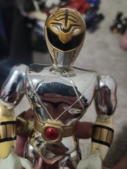 Vintage 1995 Power Rangers Chrome Silver WHITE RANGER 8″ Action Figure MMPR